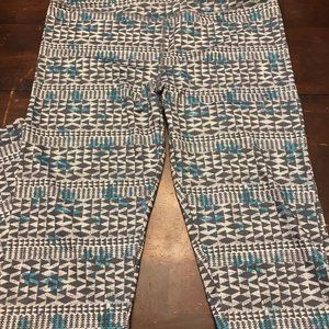 Leggings w/ blue, white, and black